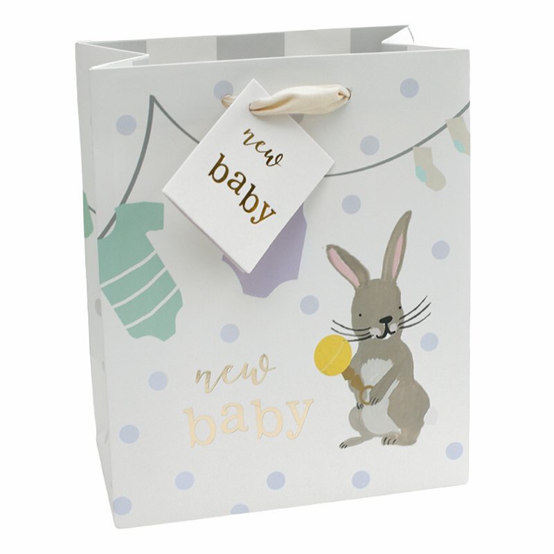 Caroline Gardner Rabbit Baby Medium Gift Bag GBS706 front