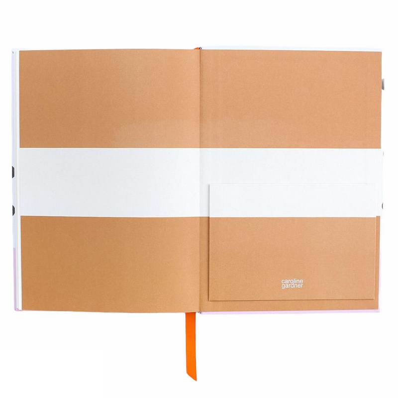 Caroline Gardner Scattered Spot Large Hardback Notebook CDB106 inside cover pocket