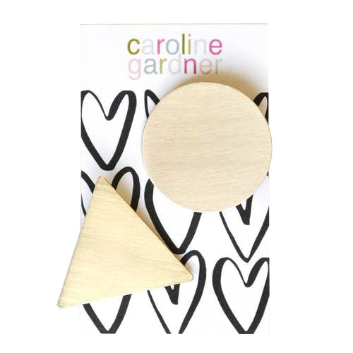 Caroline Gardner Set of 2 Golden Geometric Hair Clips HCL103