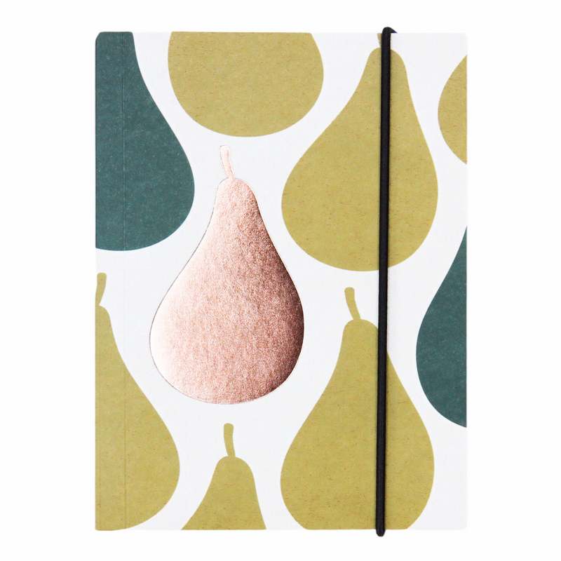 Caroline Gardner Small Chunky Notebook Pears SCB114 front
