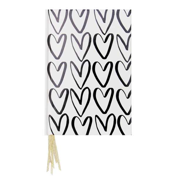 Caroline Gardner Outline Hearts Multi Ribbon Journal Notebook