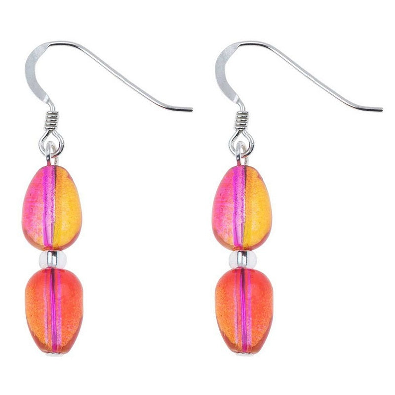 Carrie Elspeth Jewellery Orange and Pink Peardrop Earrings EH1702 main