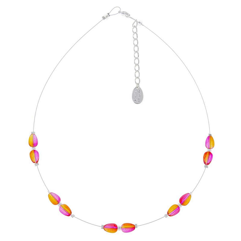 Carrie Elspeth Jewellery Orange and Pink Peardrops Necklace N1702 main