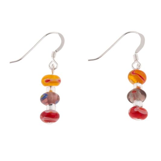 Carrie Elspeth Jewellery Spring Reds Millefiori Earrings EH1616A main