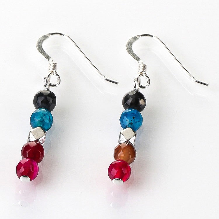 Carrie Elspeth Rainbow Medley Agate Earrings EH1512-1513 shadowed