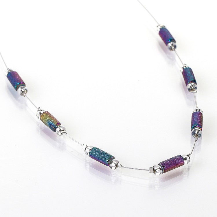 Carrie Elspeth Spectrum Lava Tubes Spaced Necklace N1528 shadowed