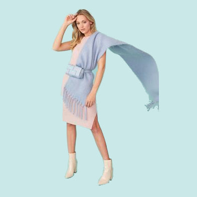 Cashmere Blend Wrap Scarf Baby Blue
