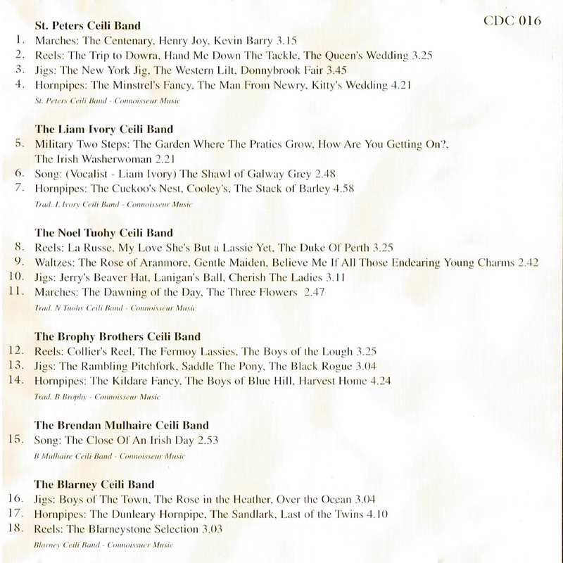 Ceili Dance Bands Ceili Time In Ireland CDC016 CD track list