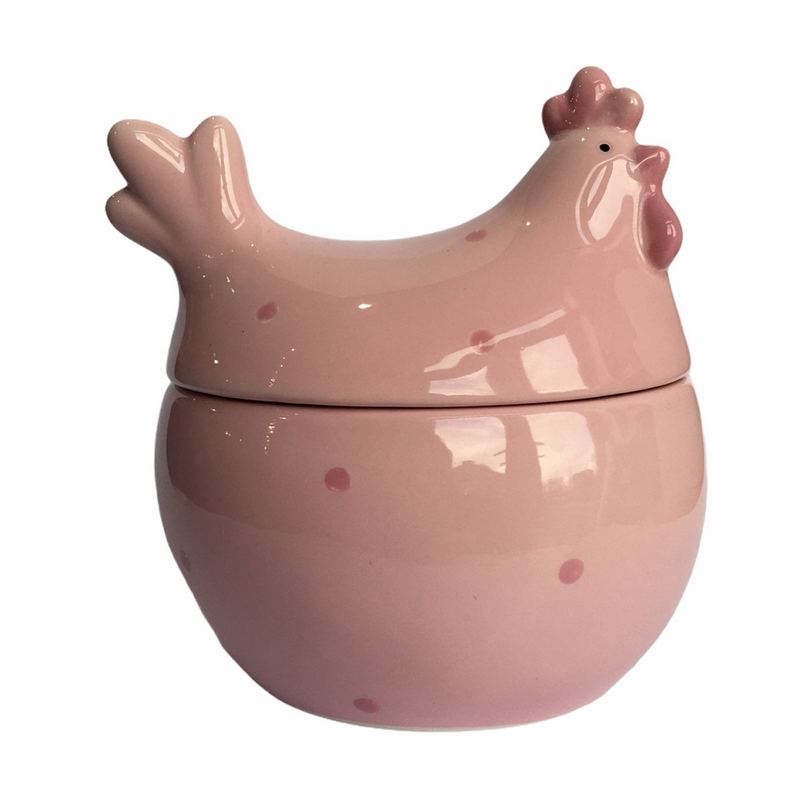 Ceramic Pink Hen Pot main