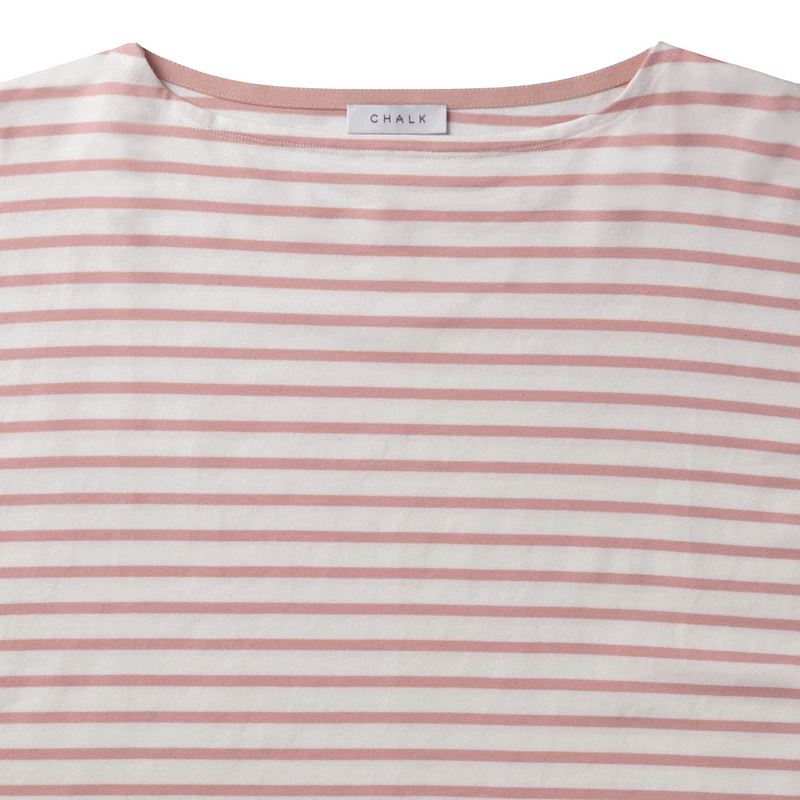 Chalk Clothing Bryony Stripe Top Dusky Pink detail