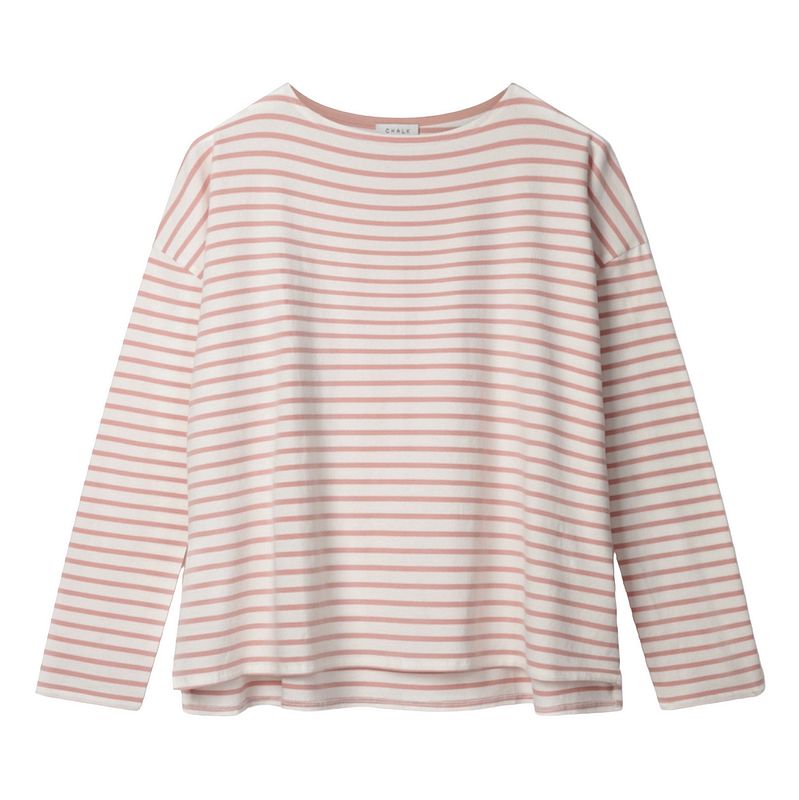 Chalk Clothing Bryony Stripe Top Dusky Pink front