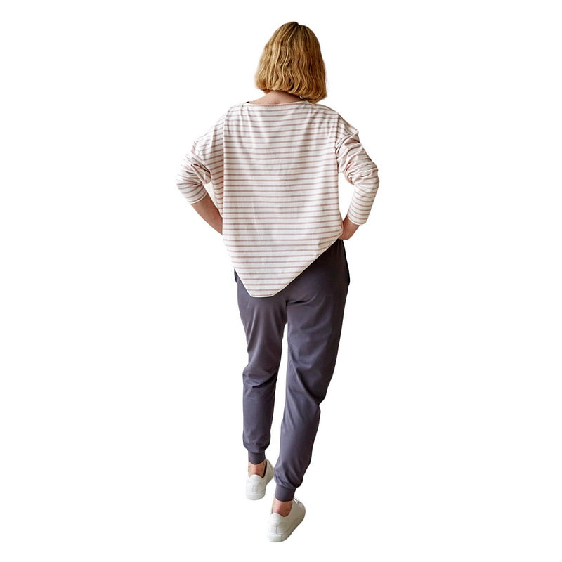 Chalk Clothing Bryony Stripe Top Dusky Pink on model back