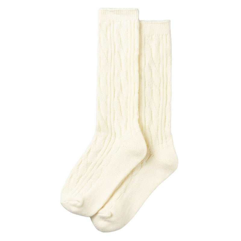 Chalk Clothing Cosy Cable Socks Vanilla pair flat