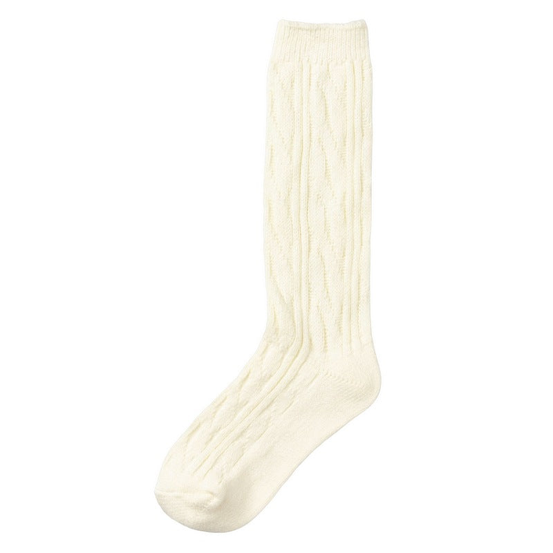 Chalk Clothing Cosy Cable Socks Vanilla single flat
