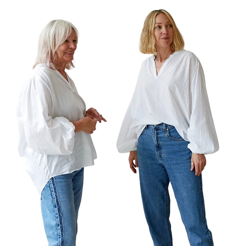 Chalk Clothing Deb Cotton Shirt White on models front