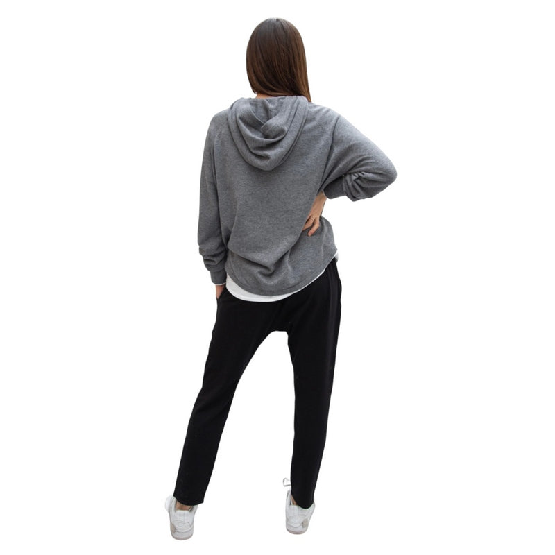 Chalk Clothing Hannah Hoody Charcoal on model rear