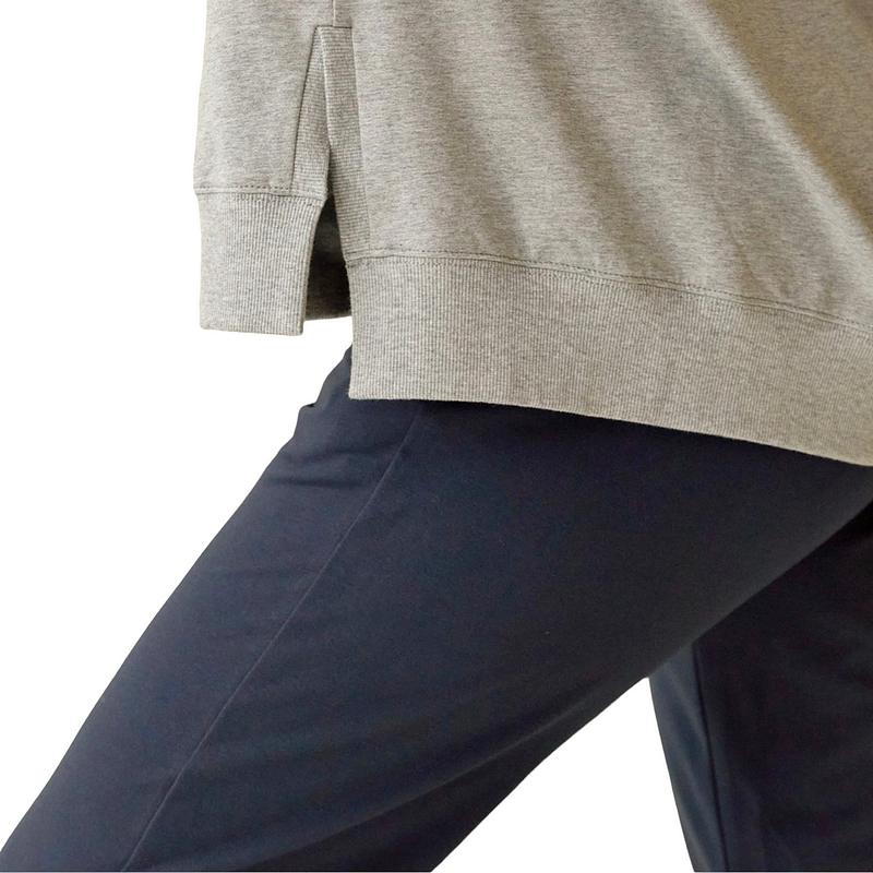 Chalk Clothing Marnie Cotton Trousers Navy on model detail