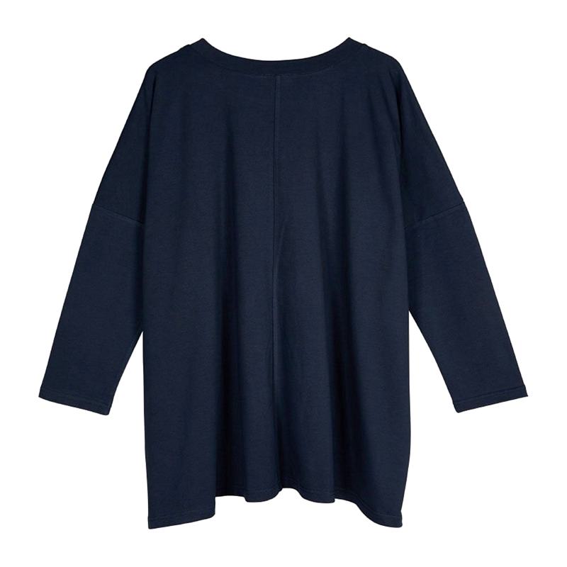 Chalk Clothing Olivia Oversized Cotton Jersey Top Navy back