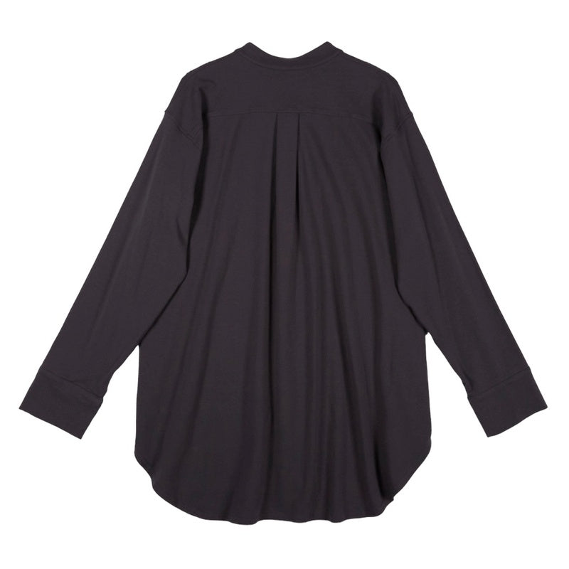 Chalk Clothing Petra Grandad Shirt Charcoal back