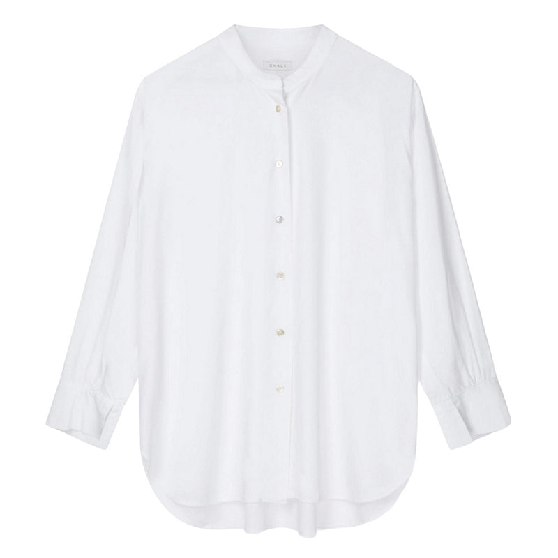 Chalk Clothing Petra Grandad Shirt White front