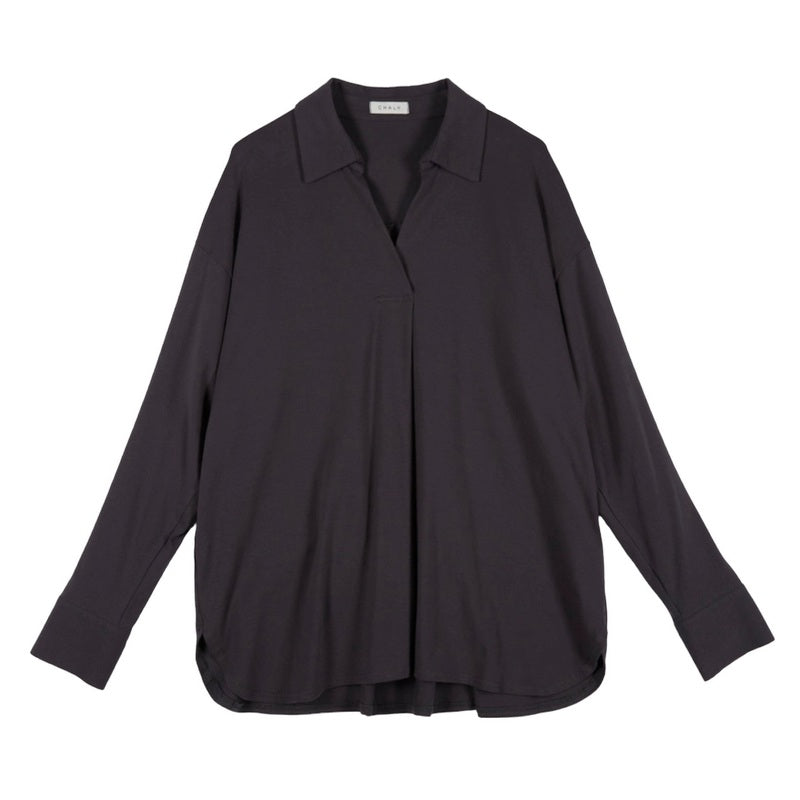 Chalk Clothing Sophie Organic Cotton Shirt Charcoal front