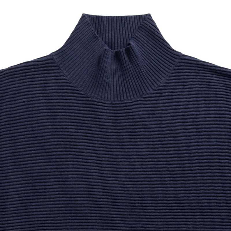 Chalk Clothing Vicki Cotton Jumper Navy neck detail