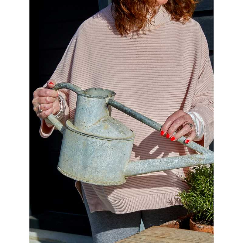 Chalk Clothing Vicki Cotton Jumper Pink on model lifestyle close-up