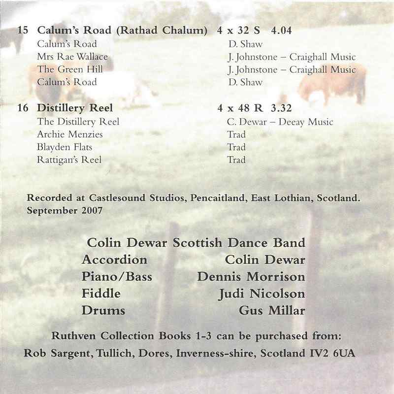 Colin Dewar Scottish Dance Band - The Ruthven Collection inside