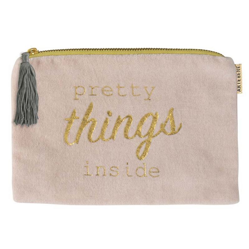 Cosmetics Bag Pink Velvet 240908 front