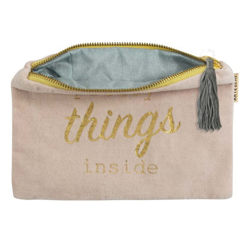 Cosmetics Bag Pink Velvet 240908 open