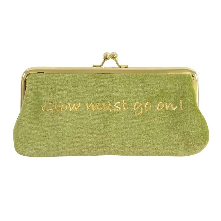 Cosmetics Clip Bag Green Velvet 240947 front