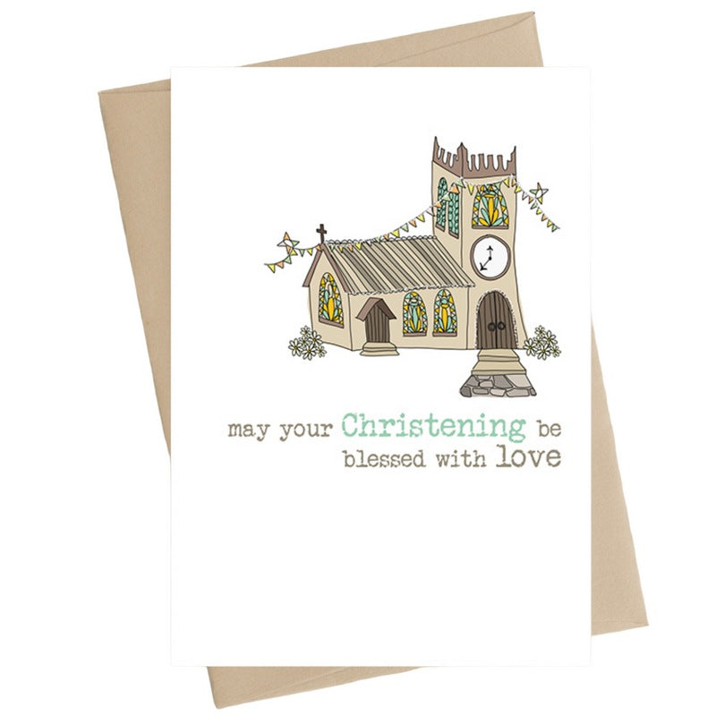Dandelion Stationery Greetings Card May Your Christening Be Blessed With Love WW697 front