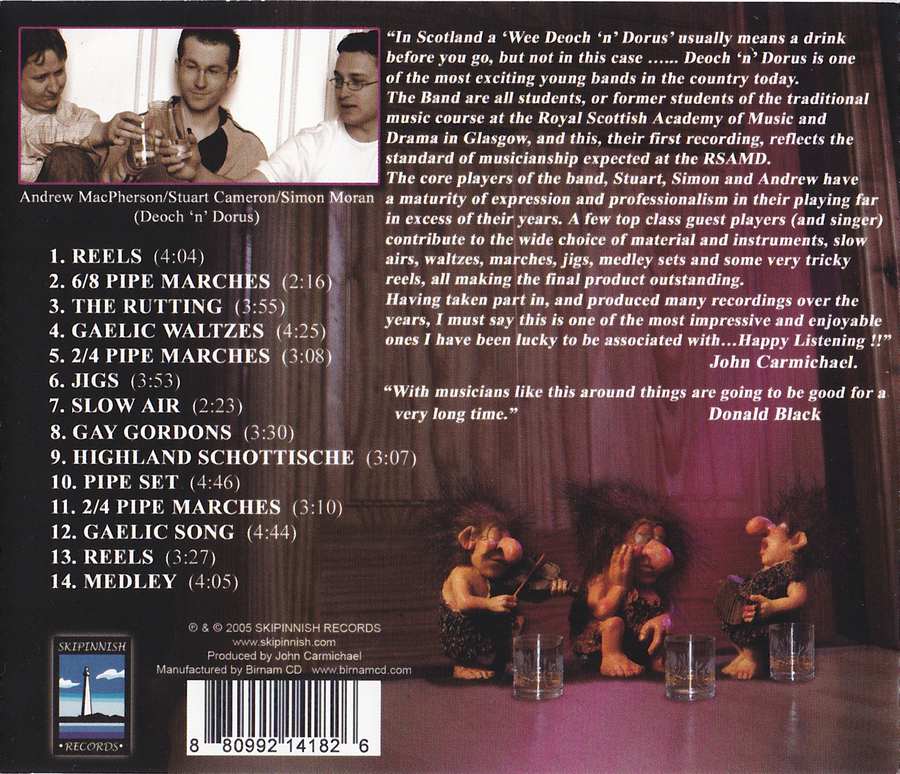Deoch 'N' Dorus - Deoch 'N' Dorus SKIPCD06 track list inlay