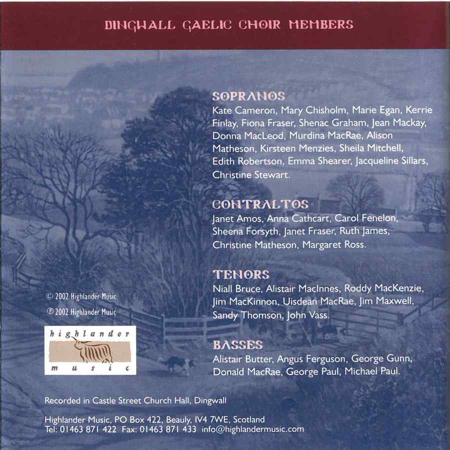 Dingwall Gaelic Choir - Going Home CD booklet back