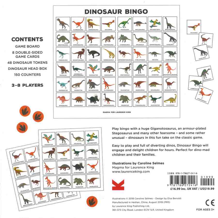 Dinosaur Bingo Family Game back