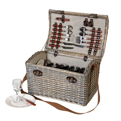 Dome Top Picnic Hamper with cutlery and glasses included