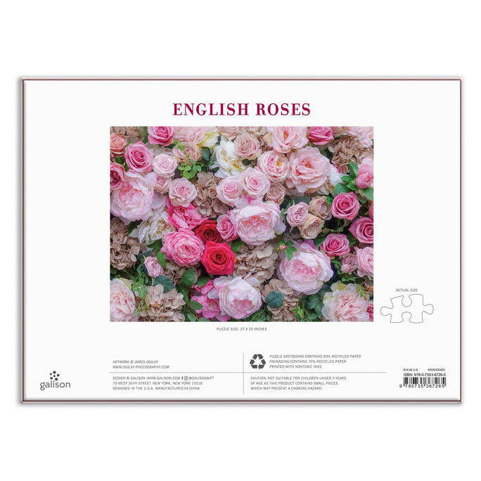 English Roses 1000 Piece Jigsaw Puzzle box back