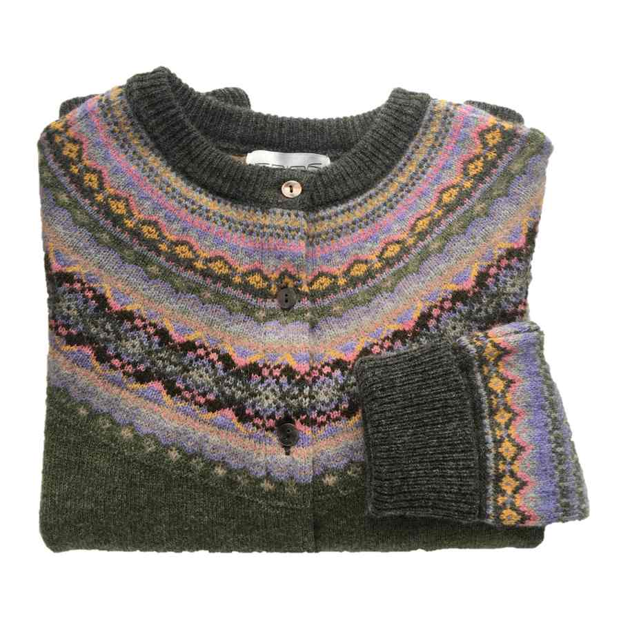 Eribe Alpine Cardigan in Landscape folded with sleeve