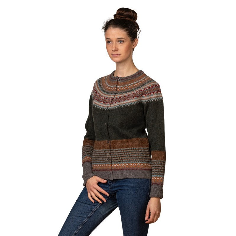 Eribe Knitwear Alpine Cardigan Bracken C3735 on model front