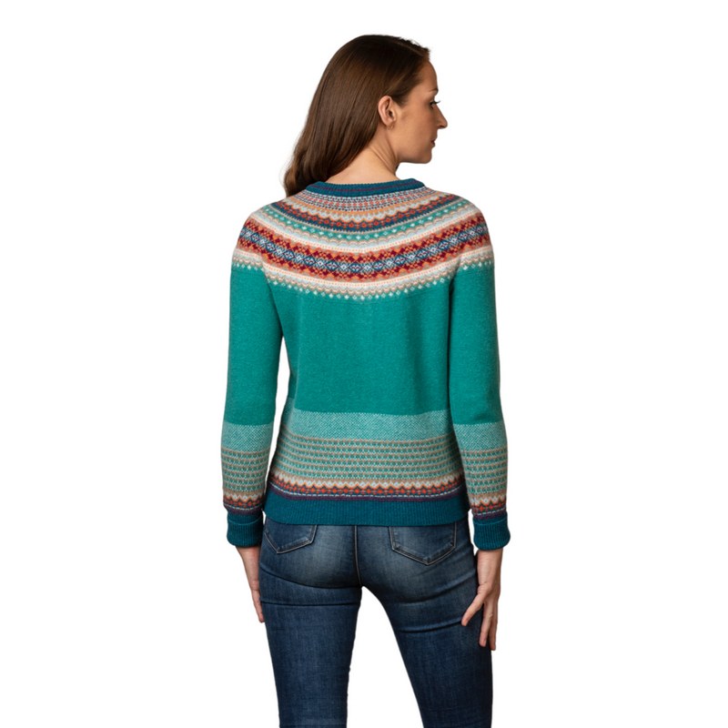 Eribe Knitwear Alpine Cardigan Emerald C3735 on model back