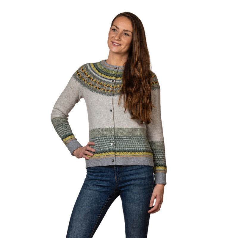 Eribe Knitwear Alpine Cardigan Kelpie C3735 on model front
