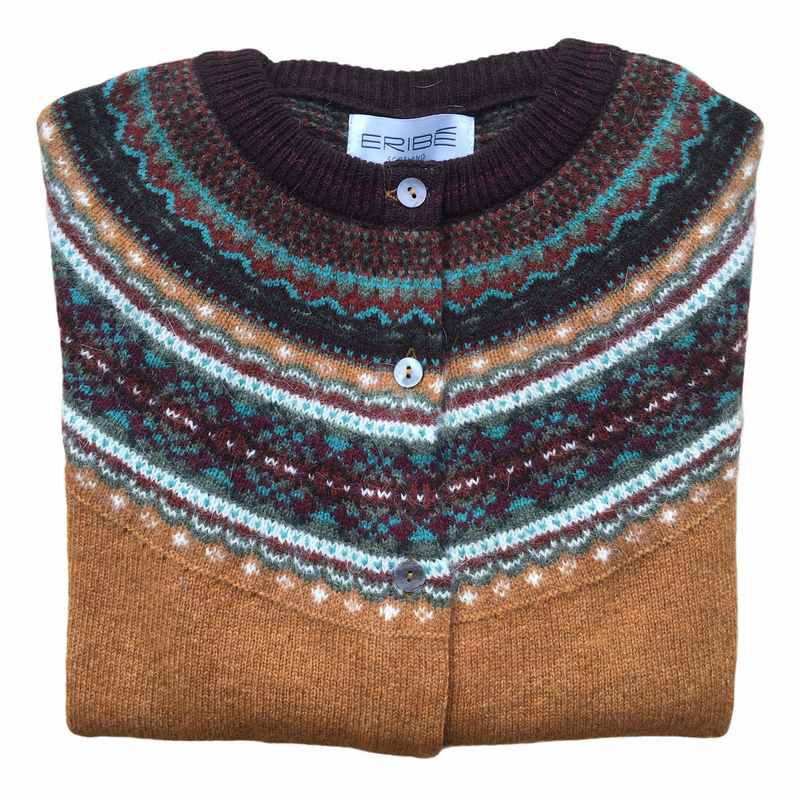 Eribe Knitwear Alpine Cardigan in Goldfinch folded