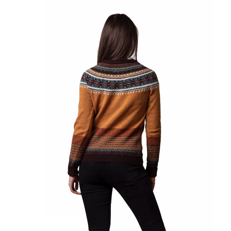Eribe Knitwear Alpine Cardigan in Goldfinch on model back