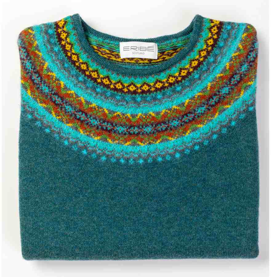 Eribe Knitwear Alpine Long Sleeve Dress Jade folded
