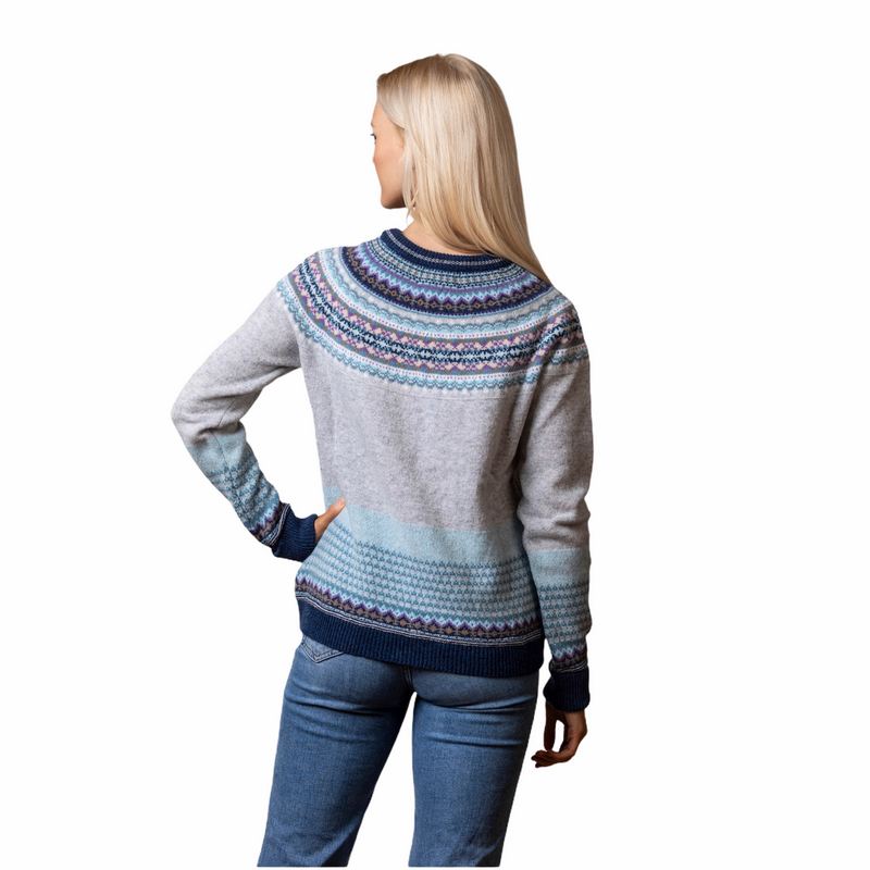 Eribe Knitwear Alpine Sweater in Arctic on model back