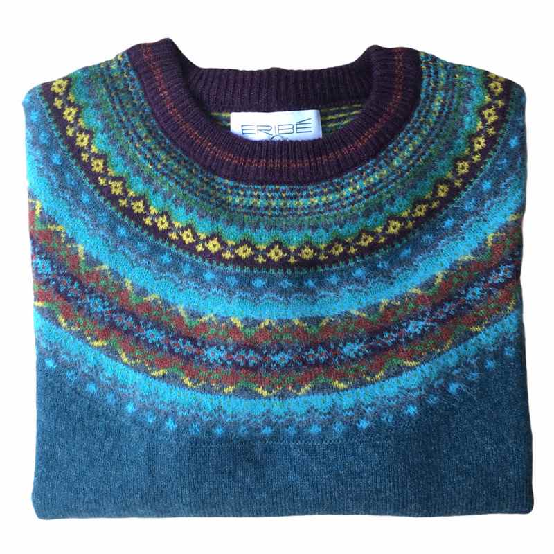 Eribe Knitwear Alpine Sweater in Jade folded