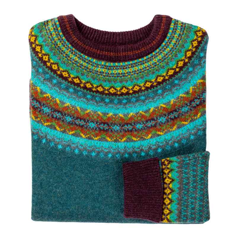 Eribe Knitwear Alpine Sweater in Jade folded showing cuff