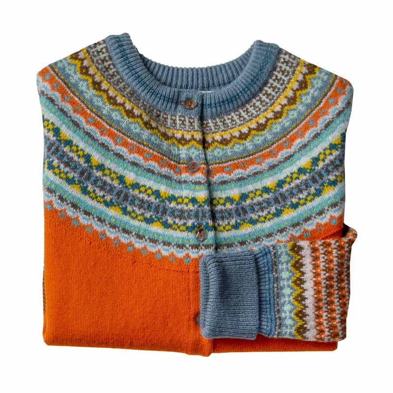 Eribe Alpine Cardigan in Turmeric folded