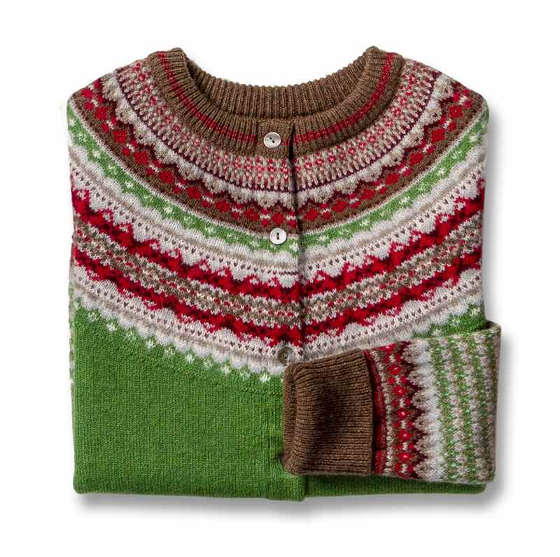Eribe Alpine Cardigan in Watercress folded