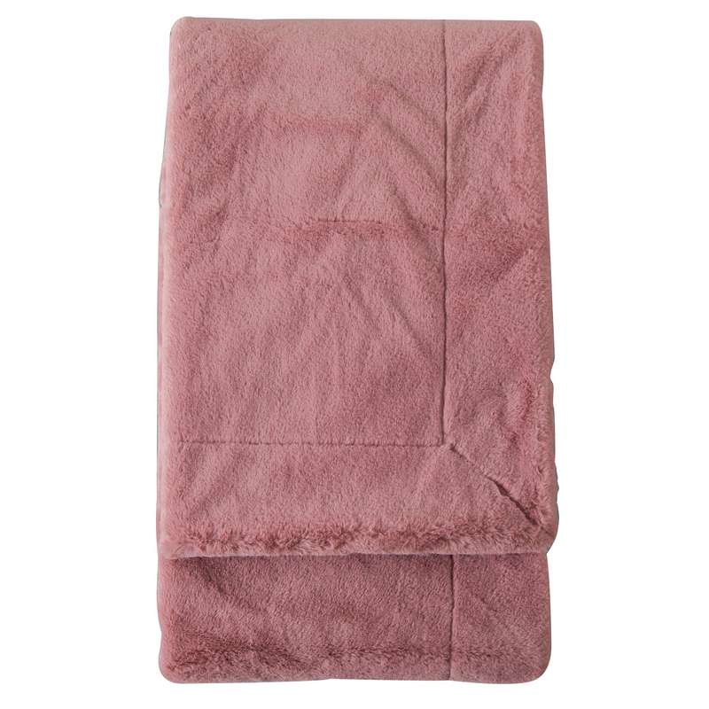 Faux Fur Throw Blush 5059413672439 folded